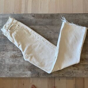 ZARA OFF-WHITE/CREAM WIDE LEG DENIM JEANS